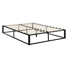 [en.casa] Struttura Letto in Metallo 160 x 200cm Letto Matrimoniale in Acciaio con Rete a Doghe - Nero