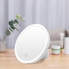Kasimir Specchio da Trucco con Luce LED Specchio Cosmetico Illuminato Portatile Specchio Makeup Professionale Touch Screen per Trucco Camera da Letto Rasatura e Viaggio - Il Giro, Bianco