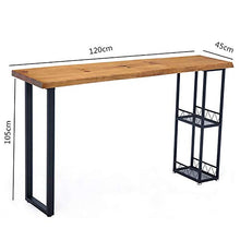 QiHaoHeji Tavoli da Bar Altezza Ferro Industriale Design Lounge Cucina Colazione Cafe Bar (Color : Natural, Size : 120X45X105CM)