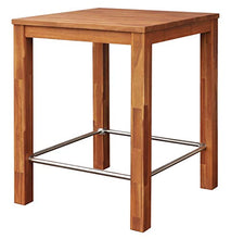 Interbuild, tavolo da bar Chicago in vero legno, 75 cm + 2 sedie da bar