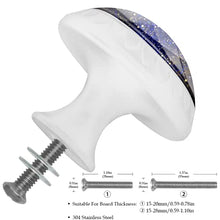 4 pcs White Cabinet Knobs for Kitchen Cabinets Bedroom Wardrobe Dresser Drawers Black blue starry sky