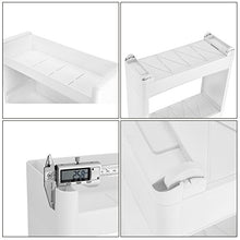 SONGMICS Ripiani Stretti Carrello Mobile a 3 Livelli per Cucina Bagno Cantina Largo 17 cm KFR09WT