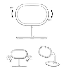 LLG Household Items& Vanità Specchio con luci e Bagagli, Trucco Specchio Illuminato con luci a LED Regolabili Luce Naturale luminosità Ricaricabile e Senza Fili