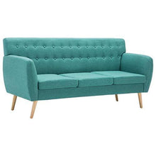 Tidyard Divano a 3 Posti in Stoffa Imbottito Moderno 172x70x82cm Verde/Grigio Chiaro - Arredi Casa