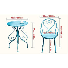 CGBF-Set Bistrò Rotondo A 2 Posti da 60 Cm,Mobili da Giardino Patio Resistente alle Intemperie,Blu