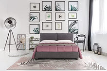 Evergreenweb-Letto Contenitore matrimoniale Imbottito sfoderabile Moderno e di design con rete a doghe legno per Materassi Matrimoniale, Elegante Testiera con Doppi Cuscini (Grigio, 160x195)