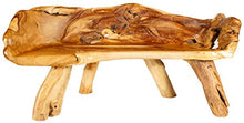 Windalf - Panca da salotto con delfini, 157 cm, in legno di radice