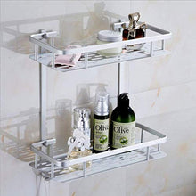 AGGF Mensole per Doccia da Bagno Mensola per Bagno in Alluminio con Doppio Angolo Quadrato Cestino per Hardware da Bagno a 2 Strati
