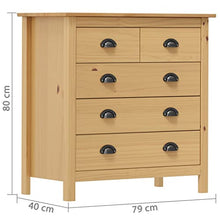 vidaXL Credenza Hill 79x40x80 cm Legno Massello di Pino
