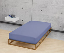 Biberna 0012344 Lenzuolo Frottee-Stretch (Altezza Materasso max. 22 cm) 1X 140X200 cm > 160X200 cm, Blu