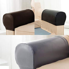 Yiran Copribraccioli per poltrona, 2 pezzi, ultra spessi e morbidi, in pelle PU, elasticizzata, per poltrone, divani, sedie, elastiche, impermeabili, per braccioli