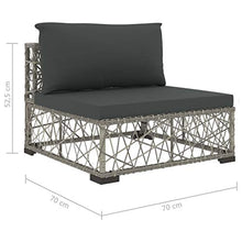 Festnight 6 pz Set Divani da Giardino con Poltrona Polyrattan Grigio,Set Divani Angolari da Giardino in Rattan,Set Divani Modulari da Giardino per Esterno in Rattan,Salotto da Giardino