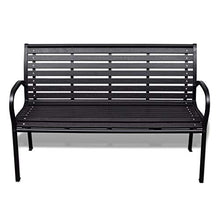 E E-NICES Panchina da Giardino 125 cm in Acciaio e WPC Nera