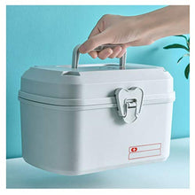 Scatola per Medicinali Household Medicina Box, Double-Layer di sicurezza medica, Multi-Function Storage Box, 9,0 pollici, Strumenti infermeria, portatile, Grigio Contenitore per Medicinali