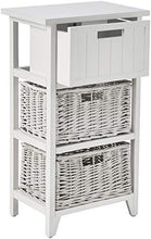 Marchio Amazon - Movian - Mobile con cassetti in vimini, 40 x 28 x 71 cm, bianco