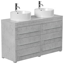 Mobile bagno a terra Memoria Modern grigio cemento con lavabi appoggiati