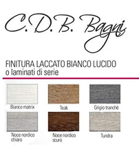 CDB BAGNI Composizione Completa: Base LAVABO Integrale in Ceramica- Specchio con Profilo Cromo Lucido-Lampada LED da 30 CM Misure 80X80X45 (Teak)