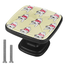 Cute pug dog doodle style Pomelli per Porta Set di 4 Pomelli per Mobili Manopole per Cassetti Cucina Armadio Vetro