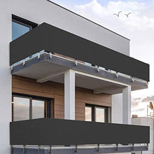Aufun - Telo in PVC per balcone, 600 x 90 cm, con occhielli e cordoncino, protezione antivento senza viti, parasole per balcone, impermeabile (antracite)