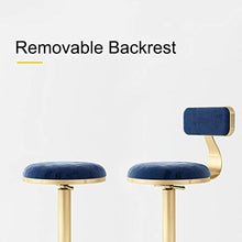 NBXLHAO Sgabello Alto, Poltrona Elevabile Manuale, Flanella/Cuscino, 65-80 Cm, Sedia Gambe Oro/Nero, per Salone di Bellezza, Cucina, Camera da Letto,Backrest-B