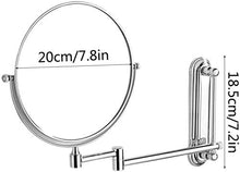 DIELUNY Specchio per Trucco Specchi per Trucco, Specchio a Parete Specchio in Metallo con Cornice Rotazione a 360 ° Specchio da Bagno Pieghevole Specchio cosmetico bifacciale Specchio di Bellezza