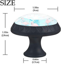 Modello tropicale delle foglie blu del fenicottero Pomelli per Porta Set di 4 Pomelli per Mobili Manopole per Cassetti Cucina Armadio Vetro