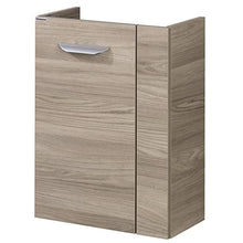 Fackelmann - Set di mobili da Bagno per Ospiti con lavabo in Ceramica e Specchio da Bagno a LED, 45 cm, 3 Pezzi, Colore: Marrone Chiaro