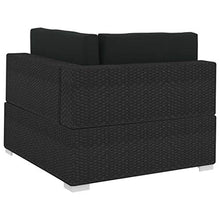 Festnight Set Divani da Giardino in Polyrattan, Set Divani da Esterno con Cuscini, Set di Mobili da Giardino Nero 4 pz