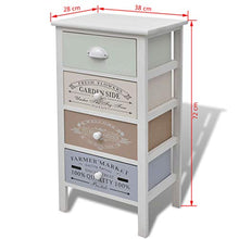 FAMIROSA Cassettiera in Stile Francese con 4 Cassetti in Legno