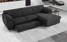 Dafnedesign.Com - Divano Letto angolare 3 posti Letto con penisola a Destra - Nero - Materiale: Tessuto - cm. 269 x 175 x 94h