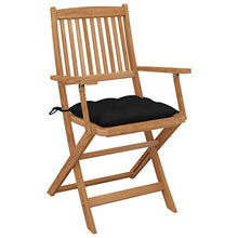 vidaXL Sedie da Giardino Pieghevoli 6 pz con Cuscini Massello Acacia