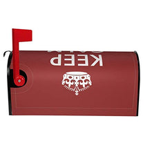 Cover magnetica per cassetta delle poste, con scritta "Keep Calm And Carry On", colore: rosso scuro