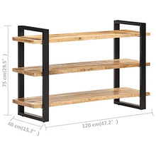 vidaXL Credenza con 3 Ripiani 120x40x75 cm in Legno di Mango Grezzo