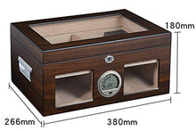YUMO Humidor per sigari per ca. 124 sigari, Marrone, con igrometro e umidificatore