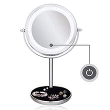 Specchio per Il Trucco, Specchi per Il Trucco del Bagno Specchi Portatili Specchio ingranditore 5X ingrandito Illuminato a Doppia Faccia Rotondo, Specchi da Barba Specchio ingranditore