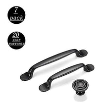 Moderna e semplice maniglia in lega di zinco per armadio armadio mobili, distanza foro (foro singolo / 96 / 128mm) - 7 pacchi, nero-128mm