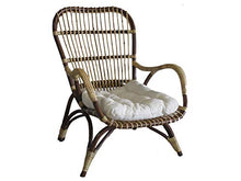 fantasie d oriente Poltrona Vimini Rattan CM 67X80X100 H Schienale Alto con Cuscino Salotto