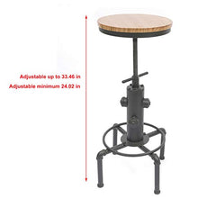 Aohuada - 2 sgabelli da bar vintage, design industriale, altezza regolabile, 60-80 cm