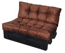 Cuscino Spalliera per Bancale 120x42x10-18 cm - Cuscino per Schienale Divano Pallet di legno - COLORE MARRONE