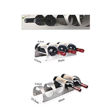 AniU - Supporto per vino in acciaio inox, da parete, con 4 scomparti