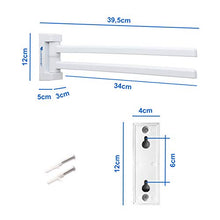 Porta asciugamani con 2 braccia parallele, in plastica, per bagno, colore bianco