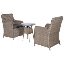 vidaXL Set da Bistro 3 pz con Cuscini Polyrattan Marrone Tavolo Sedie Esterni
