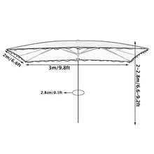 AYJS Ombrellone da Mercato, Ombrellone Rettangolari, Parasol, Altezza Regolabile, utilizzati in Giardini, Terrazze, Cortili, ECC, 2×3M, Blu, Rosso, Verde