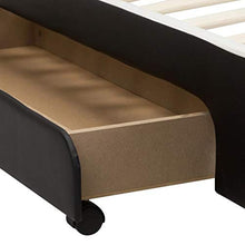 SKM Giroletto con Cassetti Nero in Similpelle 140x200 cm