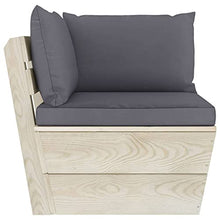 vidaXL Set Divani da Giardino su Pallet 5 pz con Cuscini Legno Abete