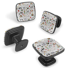 Christmas dogs doodle Pomelli per Porta Set di 4 Pomelli per Mobili Manopole per Cassetti Cucina Armadio Vetro