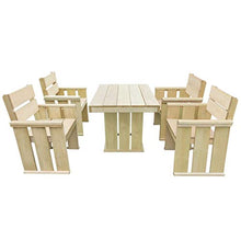 SKM Set da Pranzo da Giardino 5 pz in Legno di Pino Impregnato (117.5kg)