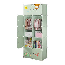Armadio semplicità 10-Porte Locker 2-Hanging Archivi Rimovibili di Plastica 6-Gitter Scaffali Abbigliamento Home Camera Verde 75X47X183CM MXJ61