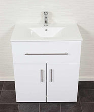 Mobile bagno a terra Domino 750 bianco lucido