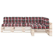Buyounger Cuscini per Divano Pallet 7 pz Rosso Motivo a Quadri